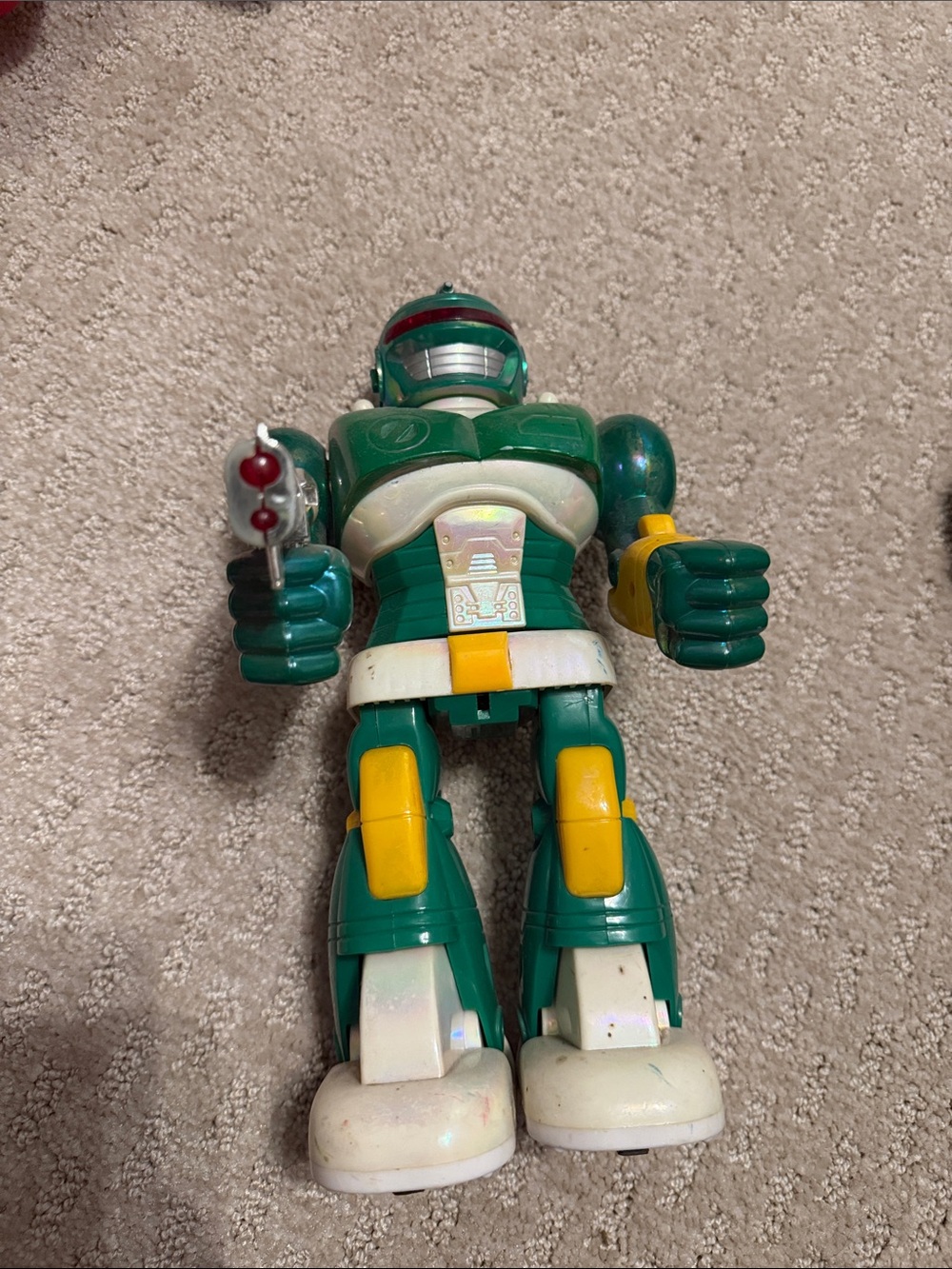 Green and Yellow Kids Robot Action Figure Toy